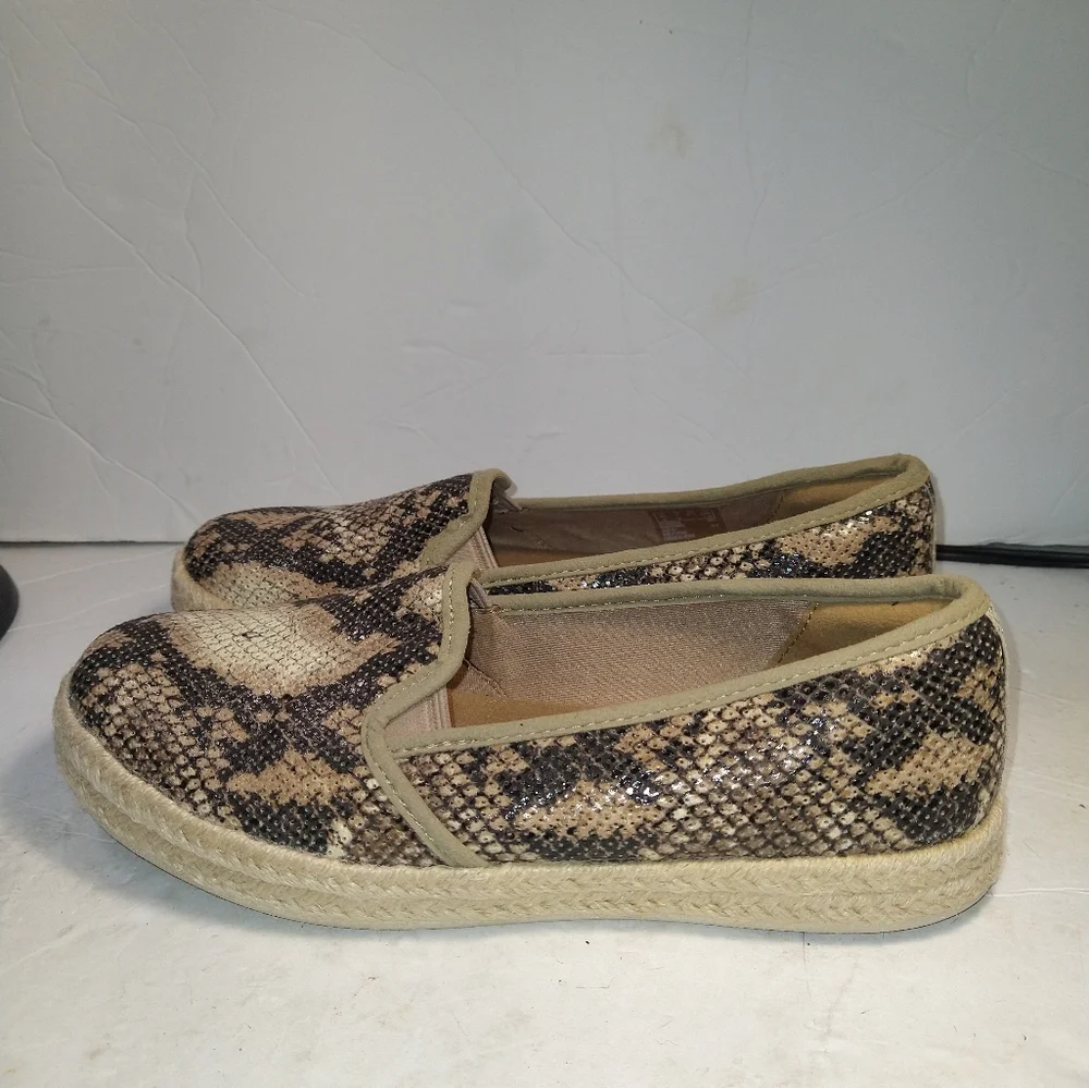 Clarks Azella Theoni Snakeskin Espadrille Slip on Loafer Flats Women's sz 7M